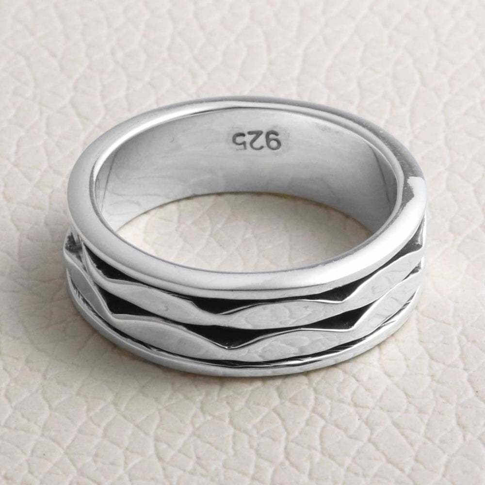 Mens 925 Sterling Silver Ring Nordic Geometric Design – Fenris